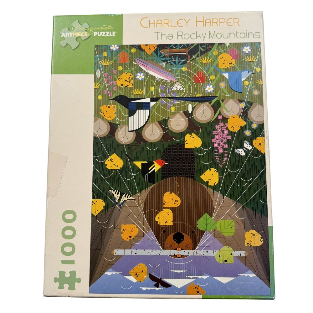 Charley Harper The Rocky Mountains 1000 Piece Puzzle Pomegranate UNCOUNTED